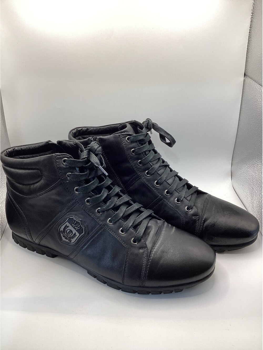 Botichelli Leather Heigh Top Sneakers With Faux Fur Lining